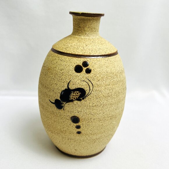 Tonala Mexican Folk Art Pottery Vintage Sandstone Vase Signed Netzi Mexico - Picture 4 of 7